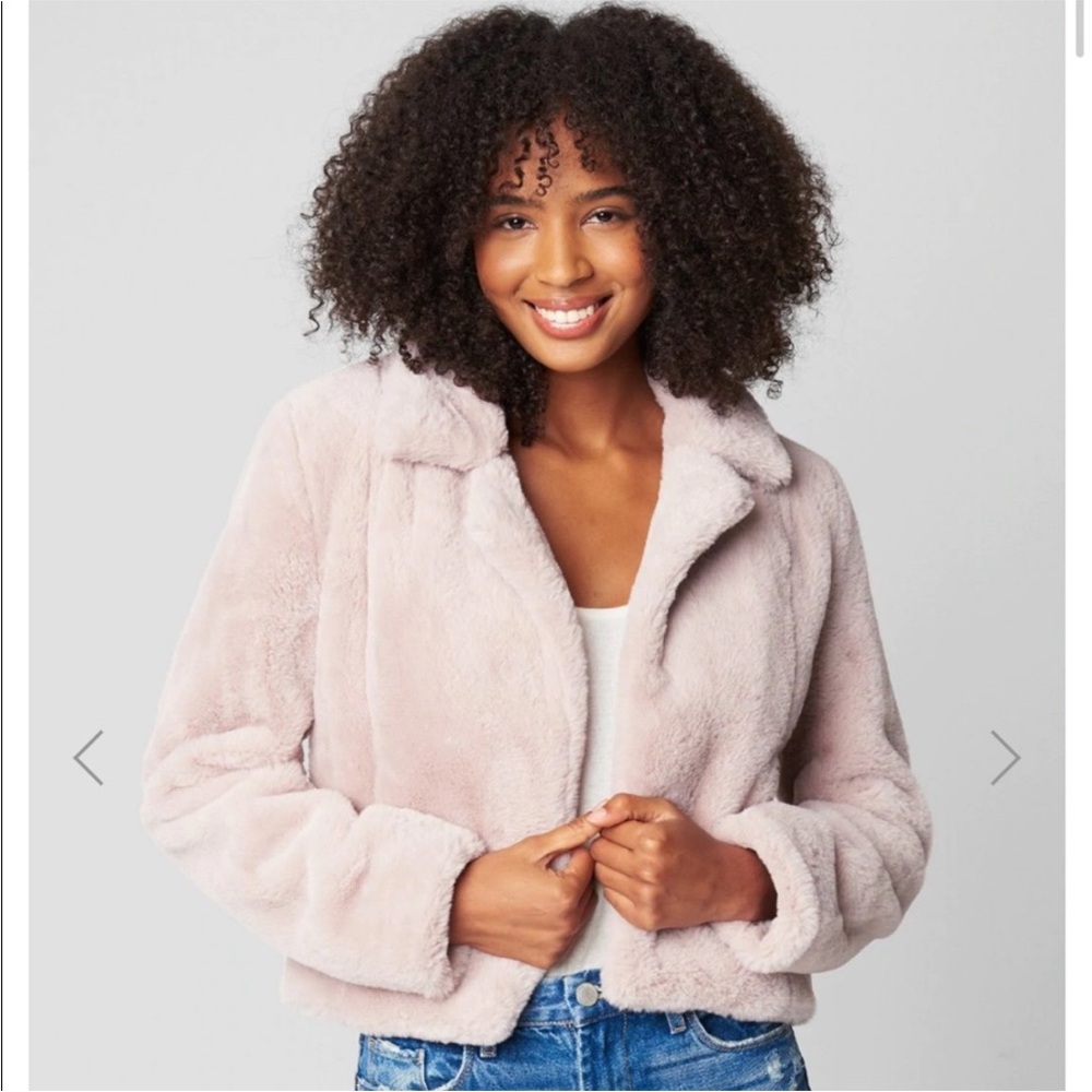 Blank NYC Cream Teddy Jacket Plush Cropped